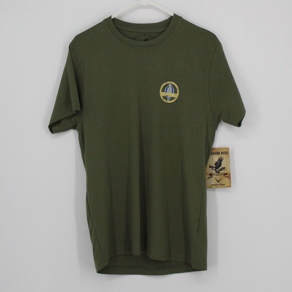 New Pebble Beach Buckhorn River Olive Green T-Shirt Men Size Small Vintage Car G - Picture 1 of 3